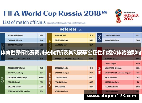体育世界杯比赛裁判安排解析及其对赛事公正性和观众体验的影响