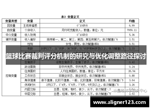 篮球比赛裁判评分机制的研究与优化调整路径探讨